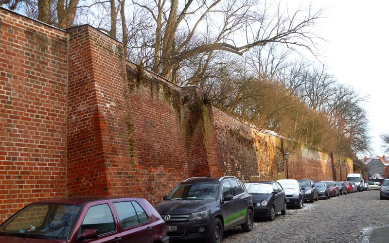 Die innere Stadtmauer in der Straße „Hinter der Bardowicker Mauer" © Marieke Tödter