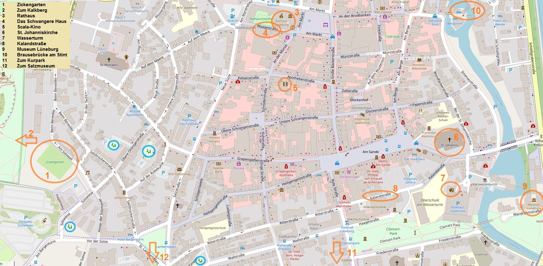Übersicht Stadtmitte © Open Street Map
