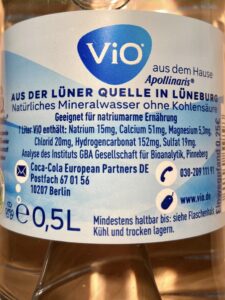 Das Etikett der ViO Mineralwasser Flasche © Krause